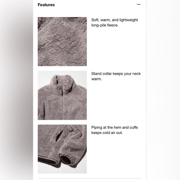 NWT Uniqlo Size L Black Fluffy Yarn Fleece Full-Zip Jacket - Picture 8 of 10